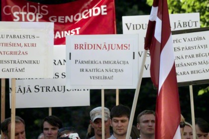 Protest against immigration in Latvia